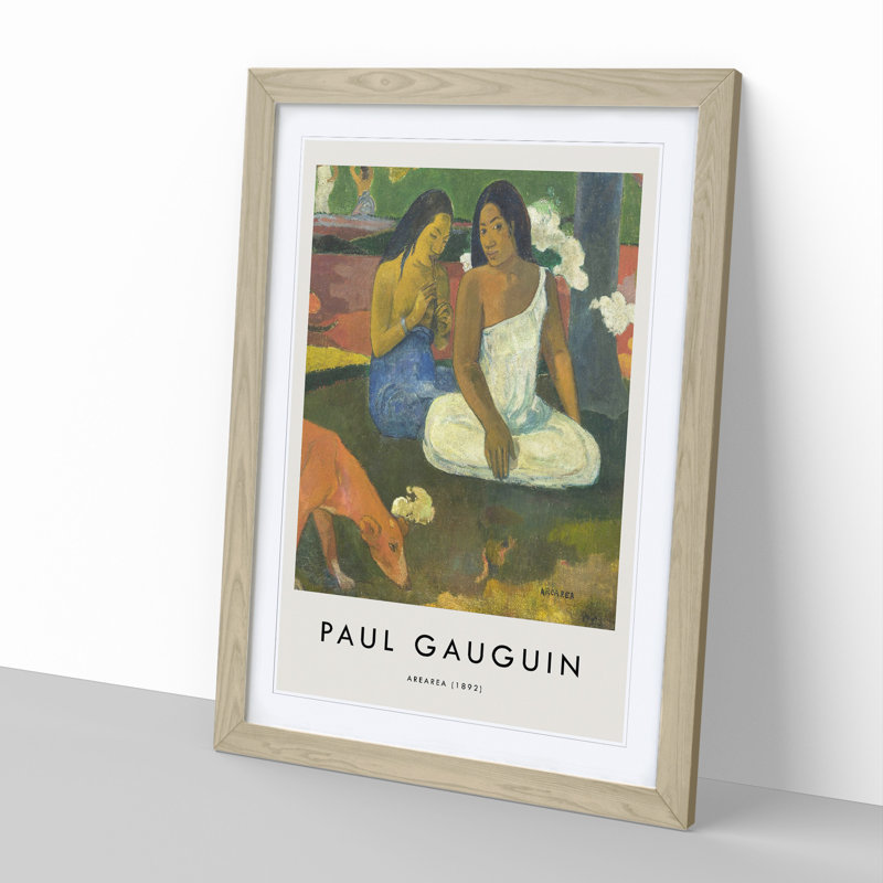 Arearea by Paul Gauguin - Picture Frame Graphic Art, 48cm H x 36cm W x 2cm D, Oak Framed