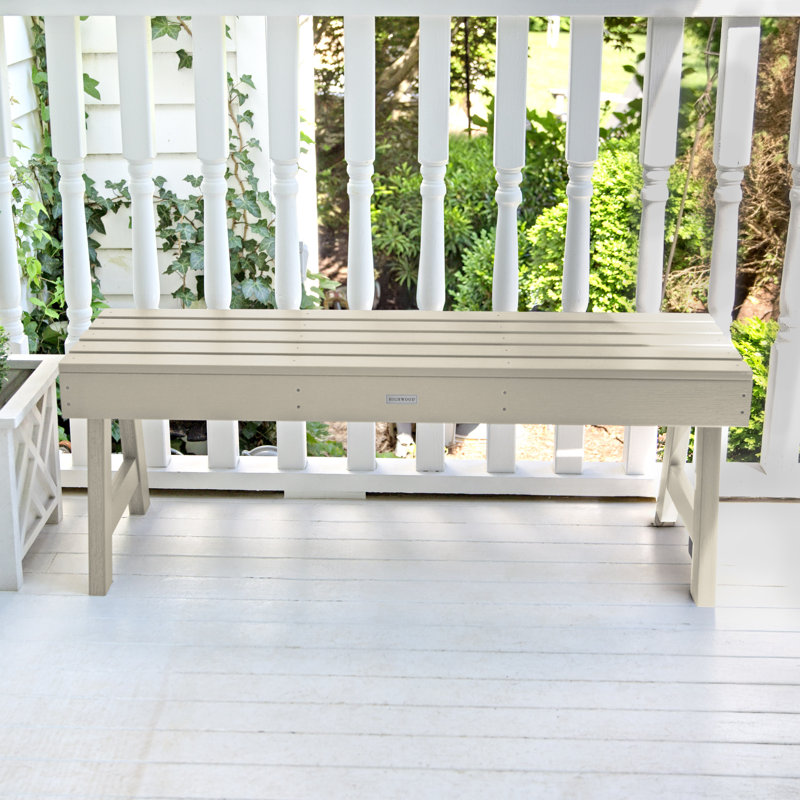 Banc de pique-nique en plastique Midwest, Blanc délavé