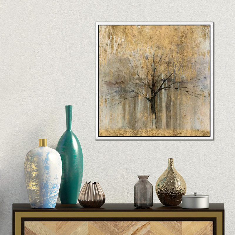 Open Arms Of Gold II by Avery Tillmon - Floater Frame Print on Canvas, 45.72 cm H x 45.72 cm W, Black Framed
