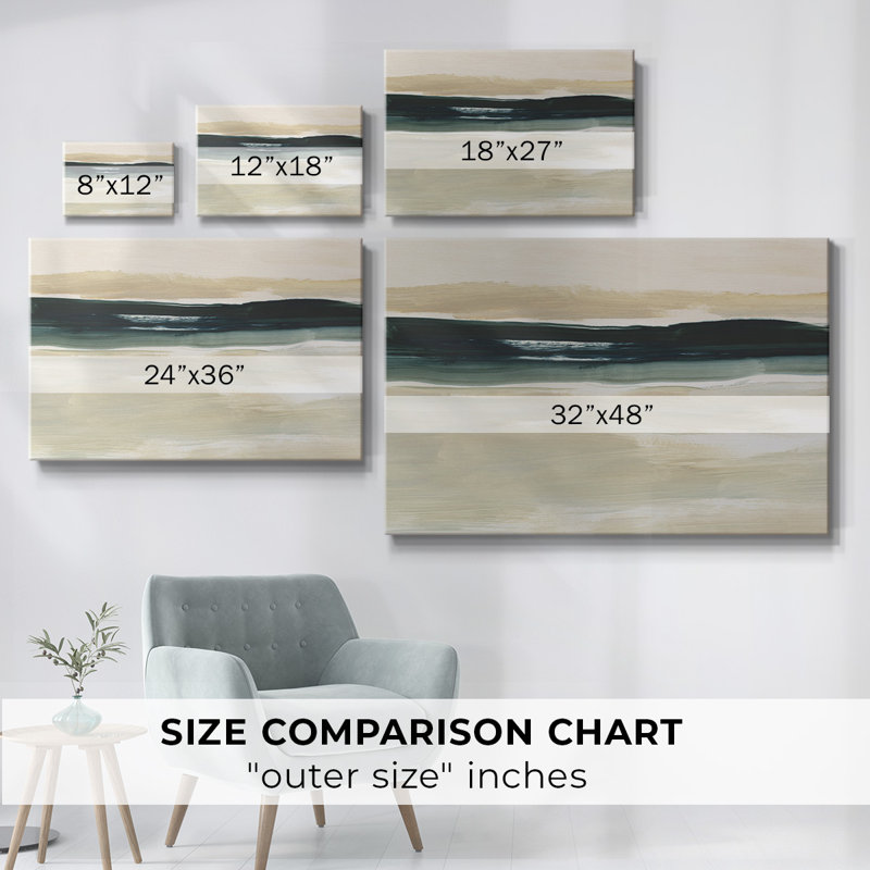 Sable et mer II - Toile tendue avec châssis, H 12 po x l 18 po