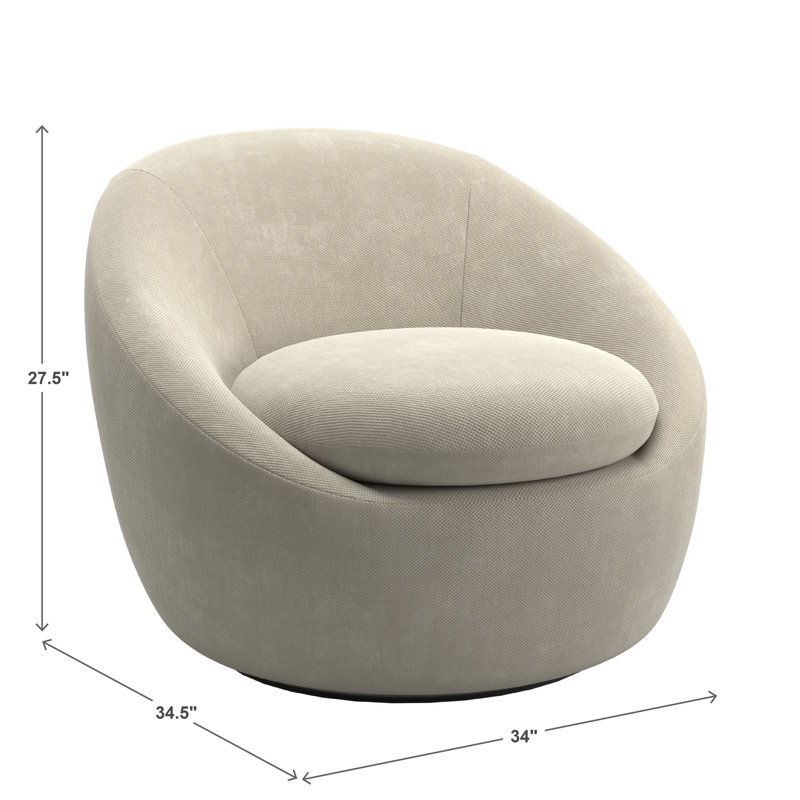 Norell Chenille Swivel Accent Chair, Beige