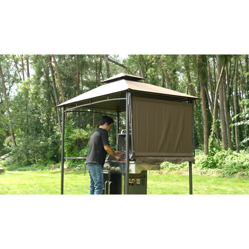 StarEcho 11-ft x 5-ft Brown Steel Grill Gazebo with Polyester Roof