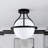 11.2" W 1-Light Frosted Glass Sphere Semi Flush Mount -137798846