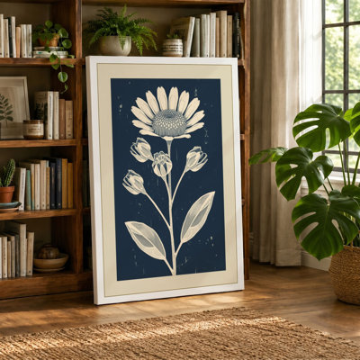 Moonlit Daisy Botanical - Wrapped Canvas