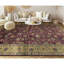 Tapis mauve et beige de haute qualité noué à la main