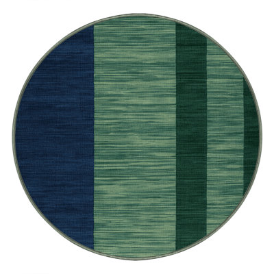 Tapis vert à rayures horizontales lavable à la machine