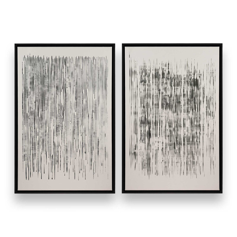 «Veil of Motion», ensemble de 2, Cadre flottant noir satiné, H 19 po x l 26 po