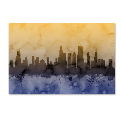 « chicago illinois horizon iv », reproduction d’impression sur toile tendue