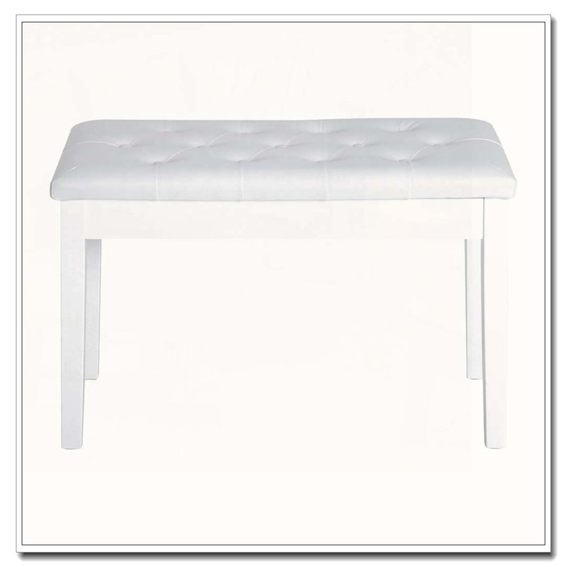 Banquette de piano capitonnée à boutons capitonnée, Blanc