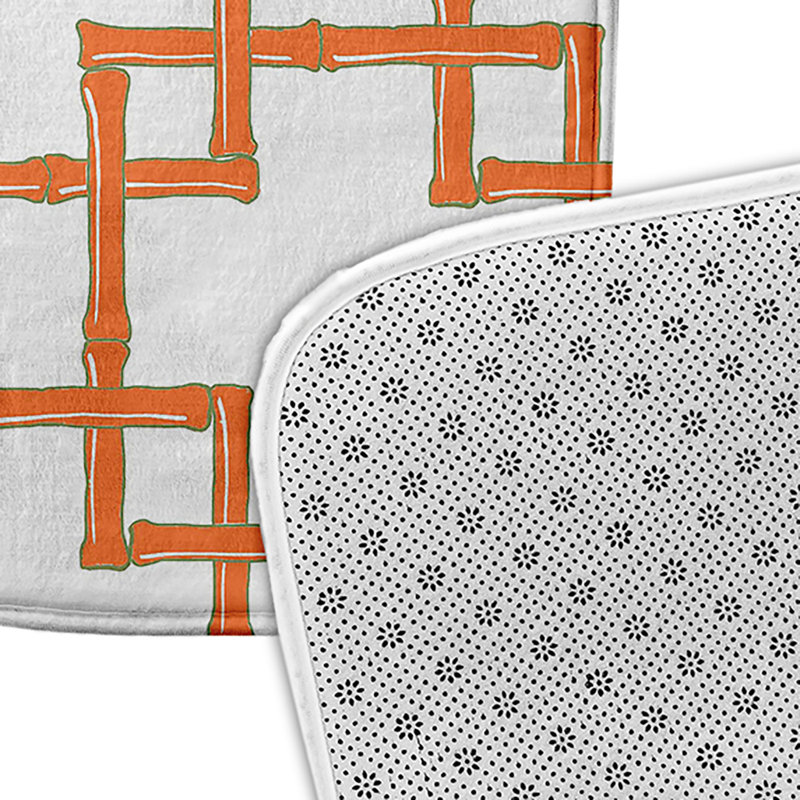 Tapis de bain en rayonne de bambou, L 21 po x L 34 po, Orange