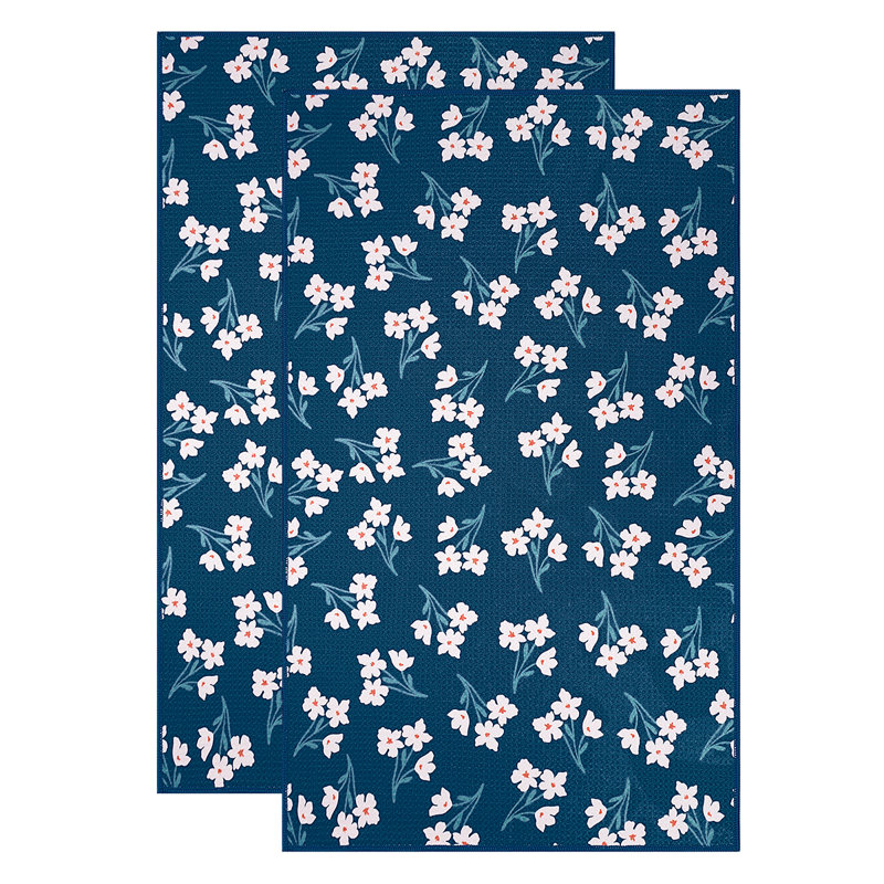 Printed GRS Microfiber Towels - 18 X 30", Tossed Floral