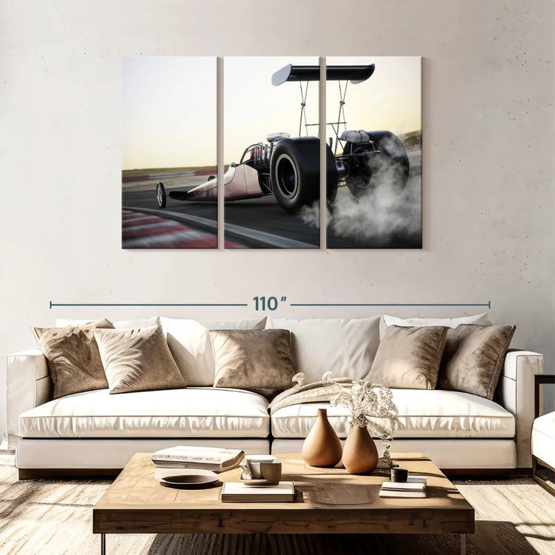 Mehar Dragster Car In Action, 48" H x 74" W