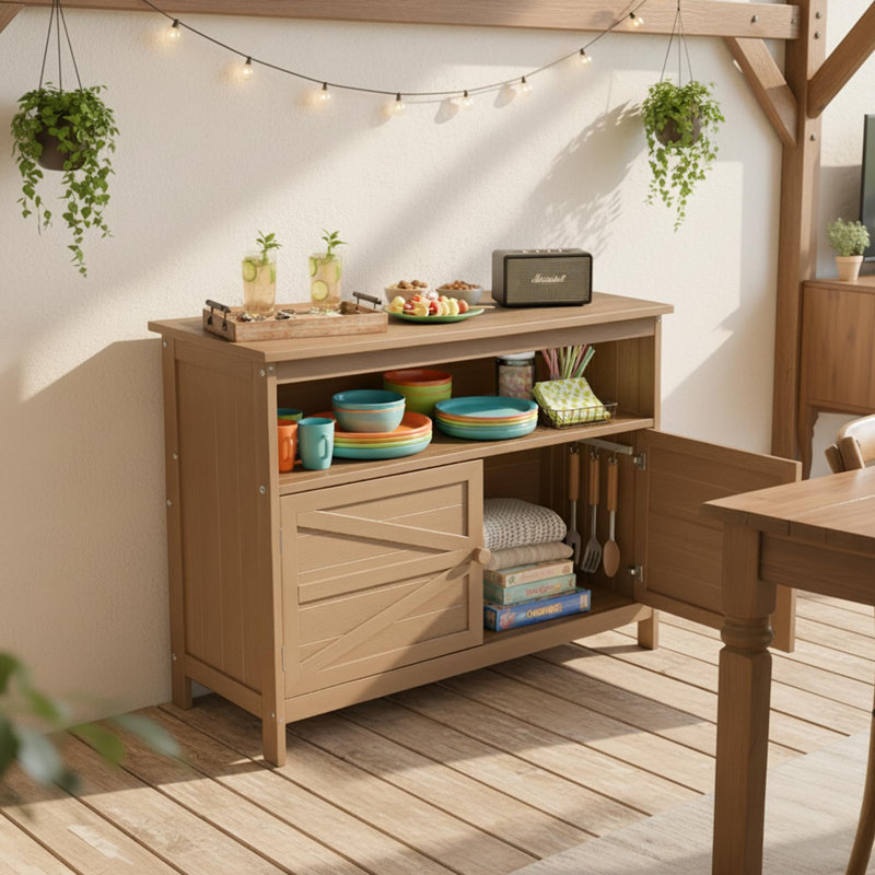 Buffet d'extérieur avec portes magnétiques HiPS, Brown