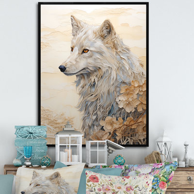 «Beige et or», bonheur des loups sur toile