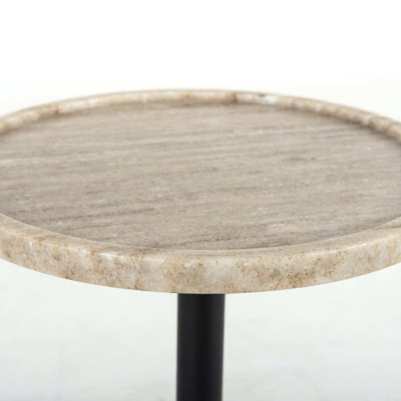 Viola Marble End Table, Antique White