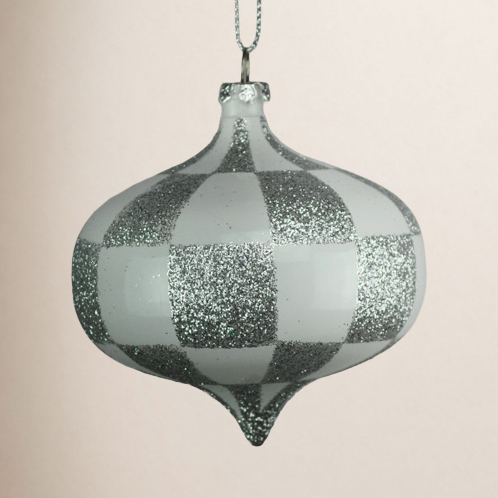 4" Tree Decor, White/Silver