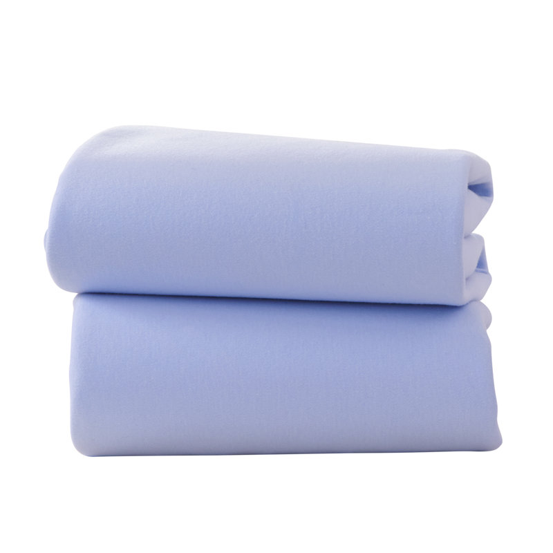 Cotton 2 - Piece Moses Basket Sheet Set, Blue