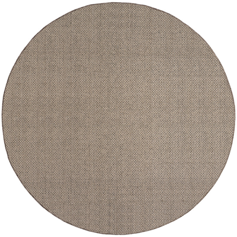 Tulum Solid Indoor/Outdoor Area Rug, Round 8', Brown