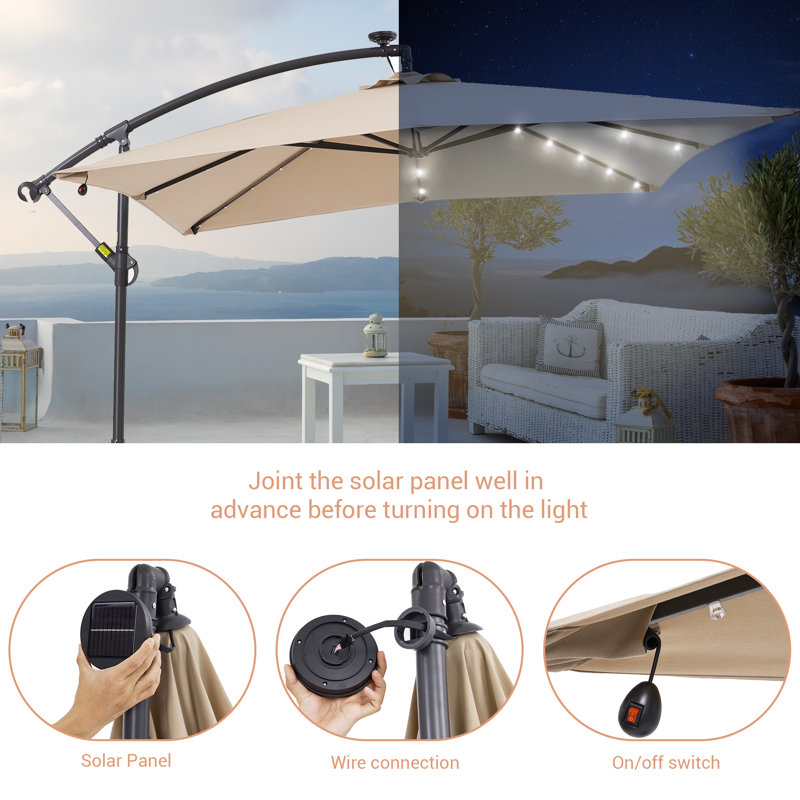 Parasol en porte-à-faux 98,4 po Dailan