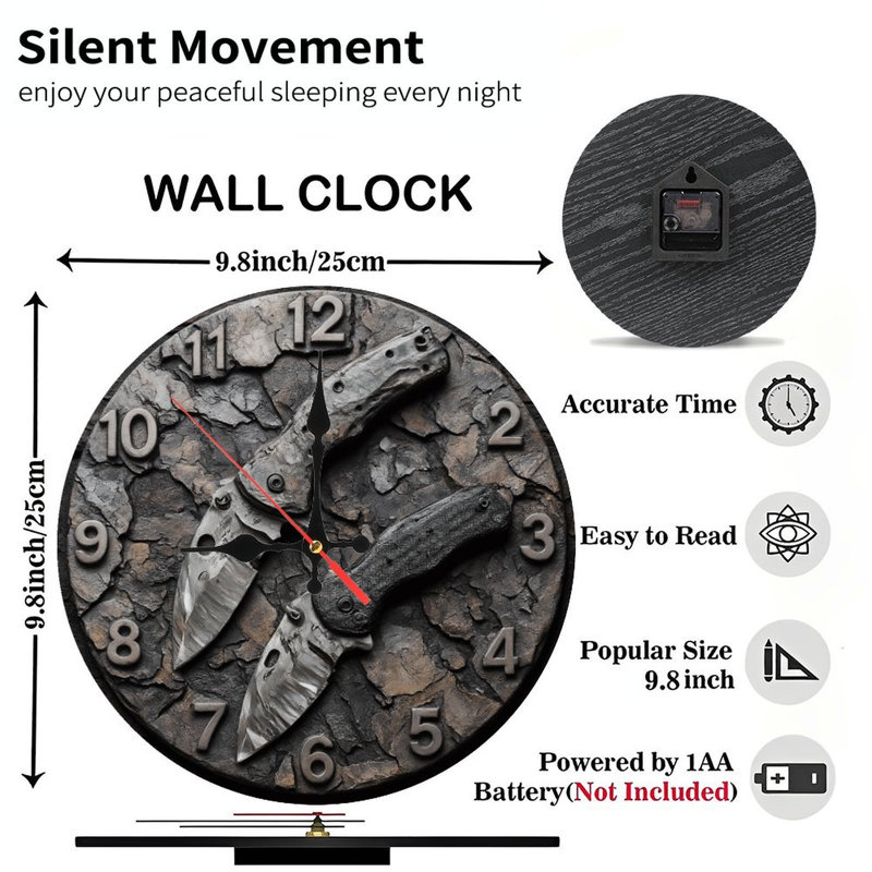 Horloge avec couteaux pliants