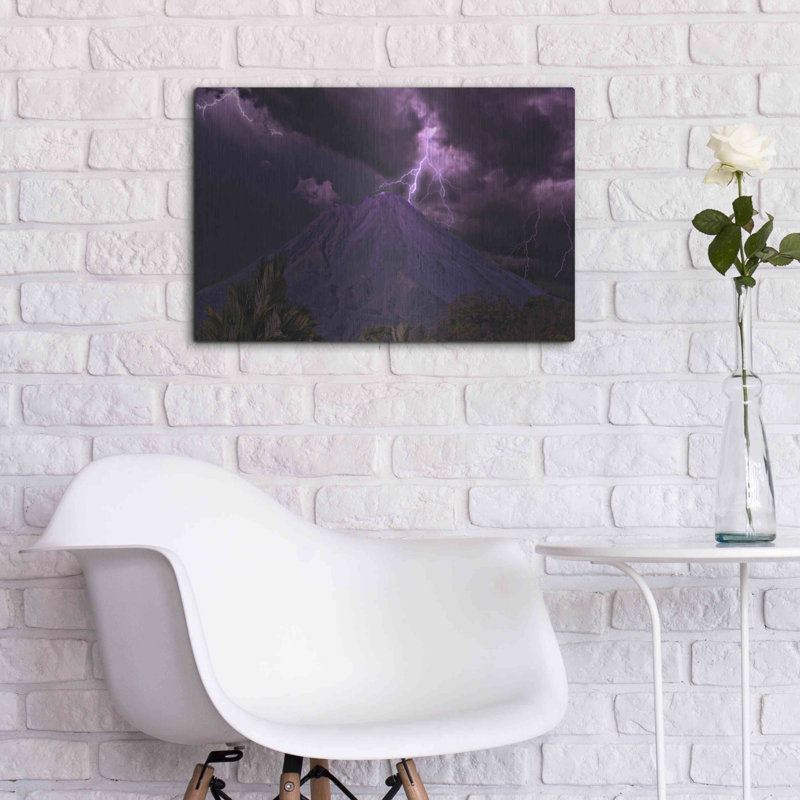 Ebern Designs «Lilac Volcano» par Inconnu, art mural en métal, H 16 po x l 24 po