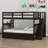 Full over Full Bunk Bed with Built-In Stairs , Trundle Bed Included-1050311937