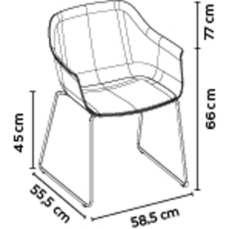 Shape Sled Outdoor Dining Armchair, White