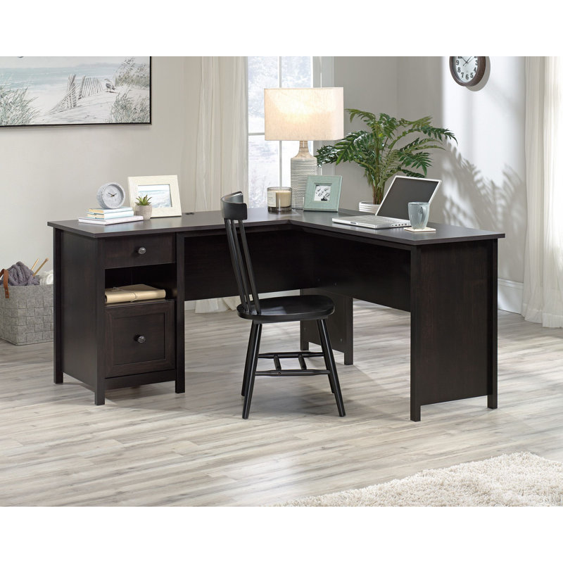 Zakarah L-Shaped Executive Desk, Black