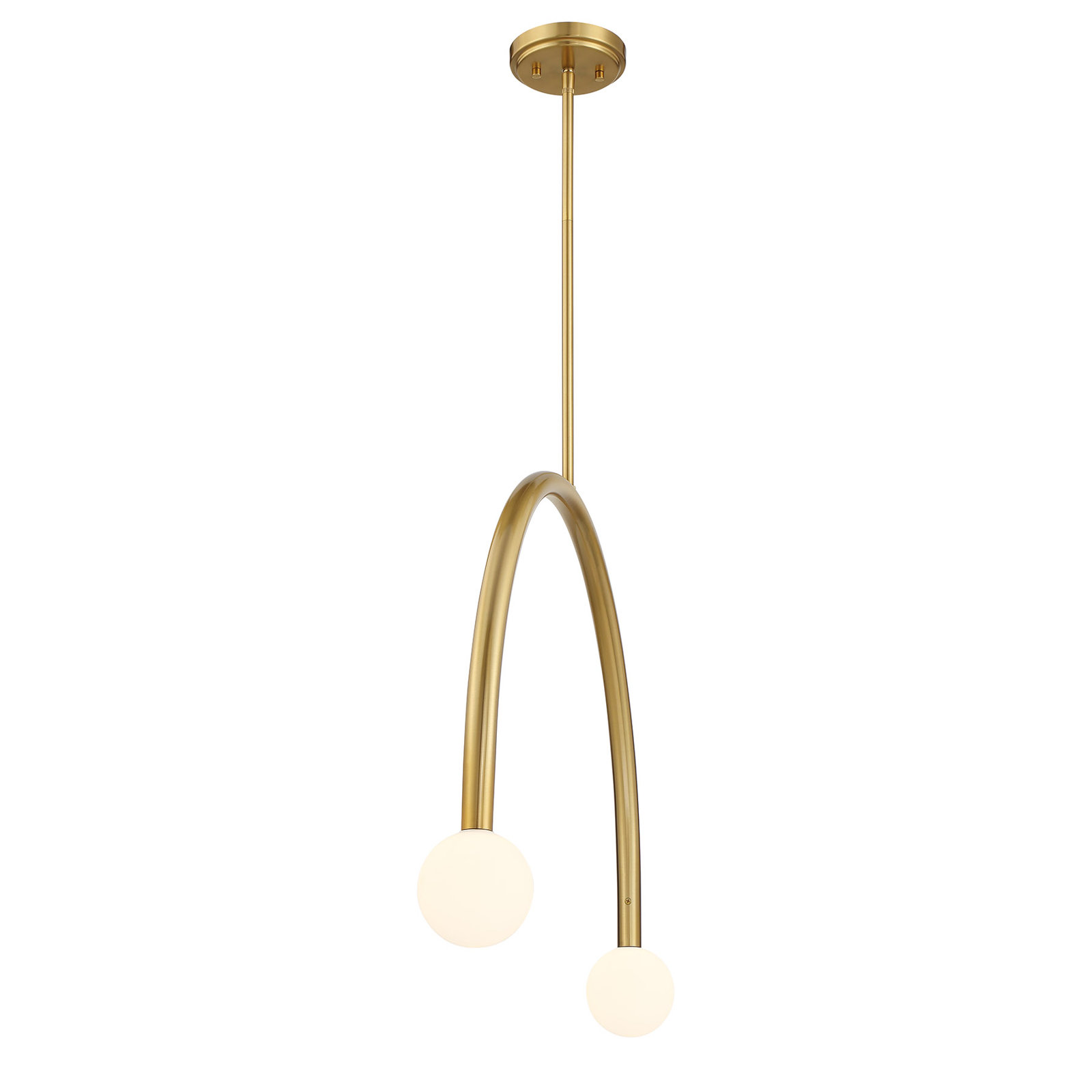 Rua 2-Light Chandelier, Natural Brass