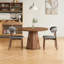 Chaise d'appoint rembourrée en cuir gris (ensemble de 2) avec accoudoirs et dossier en bois massif-1255789267