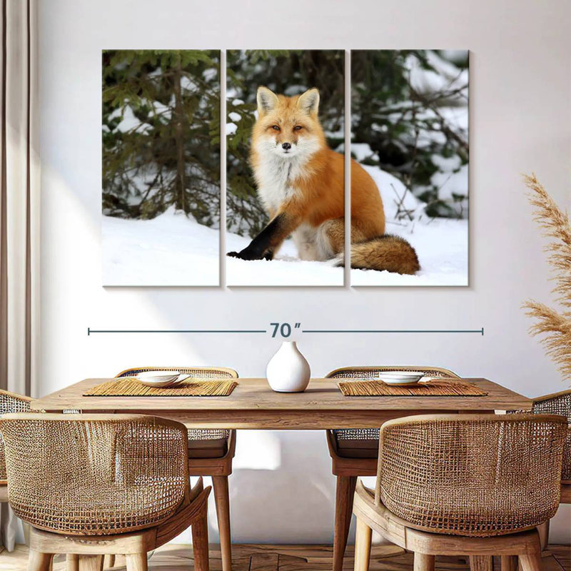 Brampt Winter Red Fox, 42" H x 65" W