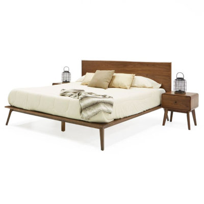 Carmen + Marshall Mid-century Modern Walnut 3 Piece Bedroom Set