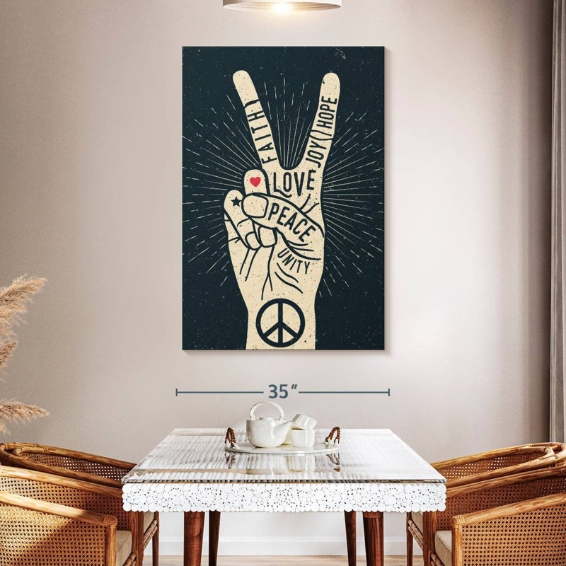 Khadjiah Peace Sign Typography, 51" H x 34" W