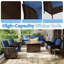 Ensemble de conversation de patio extérieur en osier 8 pièces avec des chaises pivotantes et des poufs-146366369-146366382