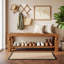 Banc en bois massif, banc de ferme 47 po avec tablettes de rangement, sièges rustiques longs pour couloir, cuisine, chambre à coucher, salle à manger, bout de lit (brun)