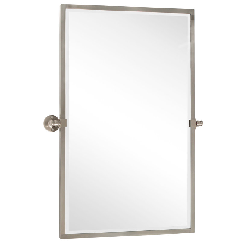 Metal Rectangle Mirror, Brushed Nickel, 36" x 24"