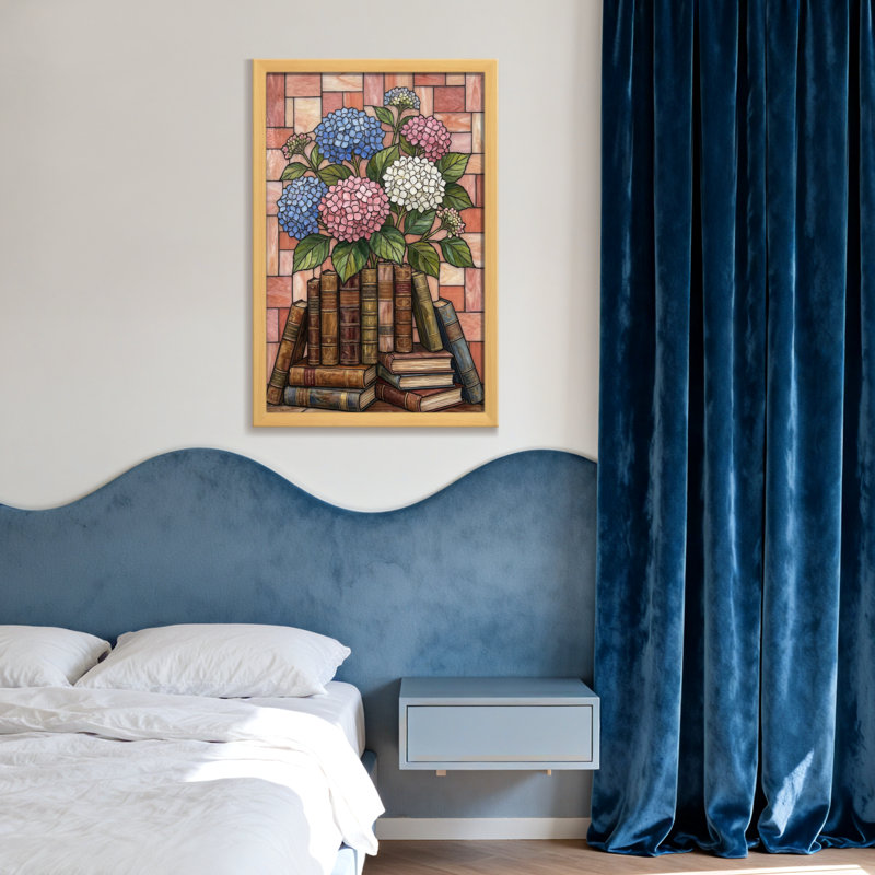 Plantes et fleurs, livres floraux, brique, impression d'art mural, H 12 po x l 18 po, Toile tendue, Ne s’applique pas