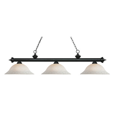 Luminaire suspendu linéaire à 3 lumières pour table de billard Chevelle
