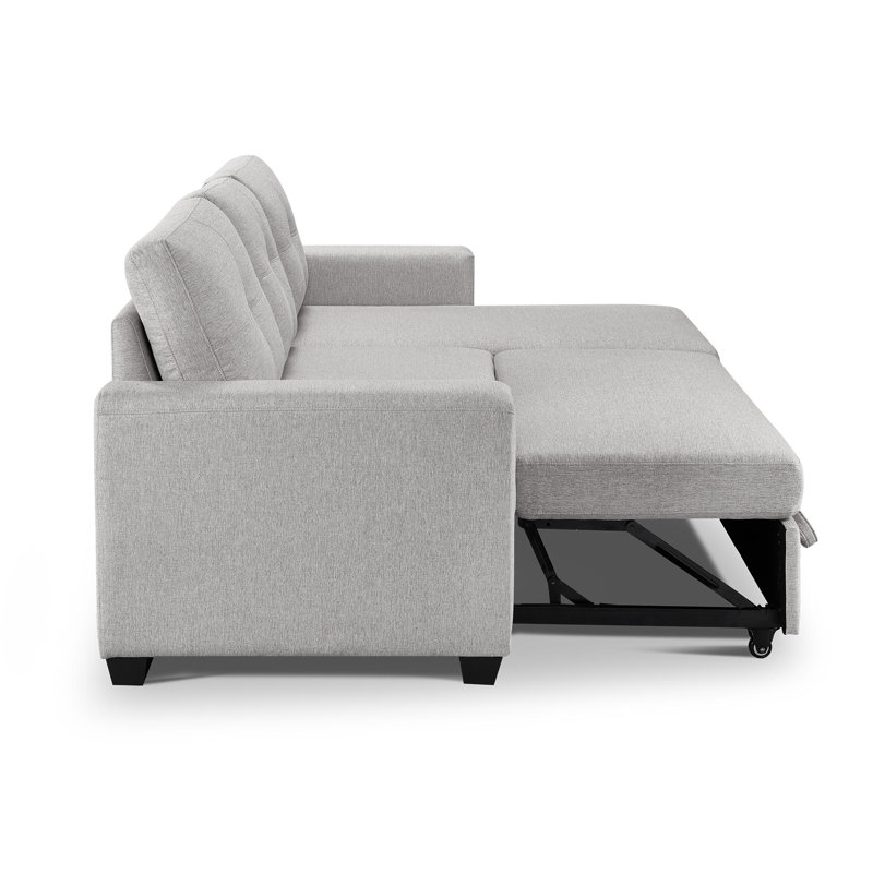 Moomal Upholstered 91.7'' Sofa, Polyester Blend Light Gray