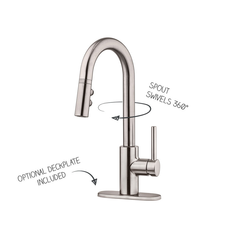 Stellen Pull Down Bar Faucet, Stainless Steel