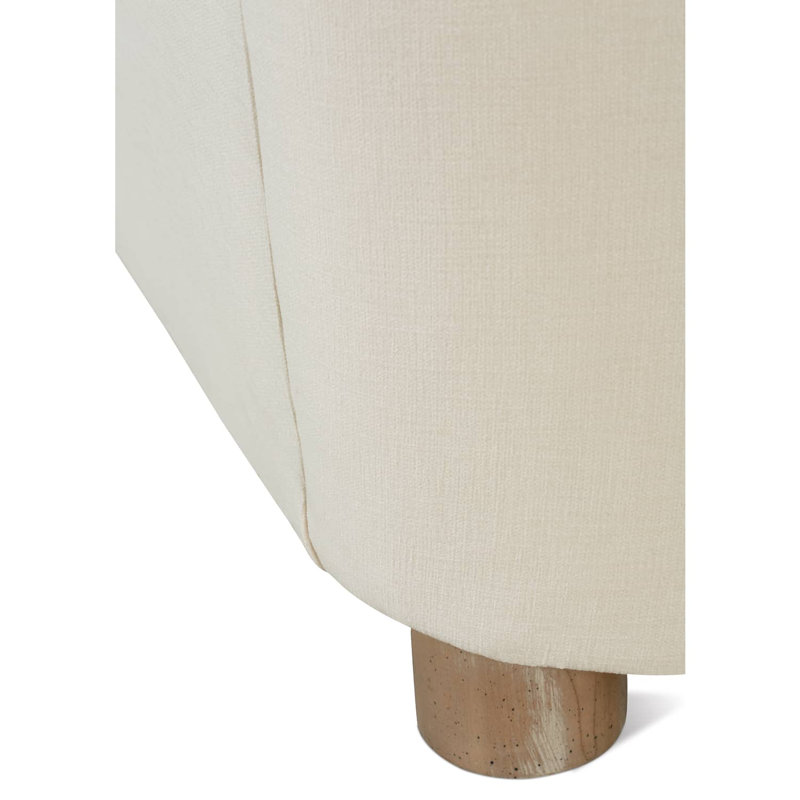 Kyndel Bench Cushion Sofa, Washed Oak, Bone White Performance Velvet (BF100-43), 30" H x 96" W x 40" D