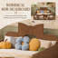 Structure de lit double en bois massif pour enfants avec tête de lit décorative Bowknot, garde-corps de sécurité ondulés et bibliothèque de pied de lit-711651284
