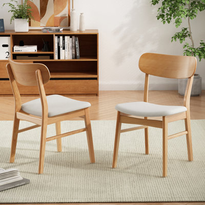Chaises de salle à manger en bois d'hévéa Thodore