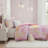 3 Pieces Watercolor Tie Dye Printed Comforter Set with Throw Pillow