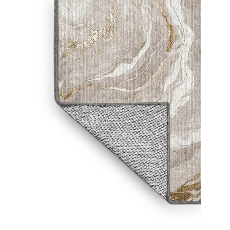 Machine Washable Gray Area Rug, Rectangle 7' x 10'
