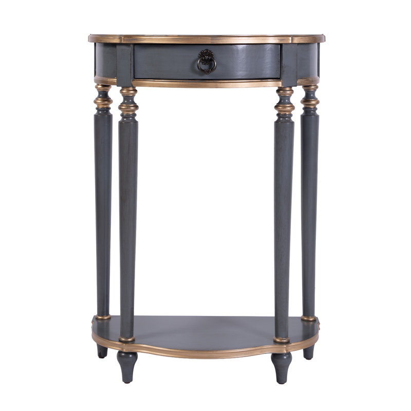 Amandarose Solid Wood End Table with Storage, Pastel Blue