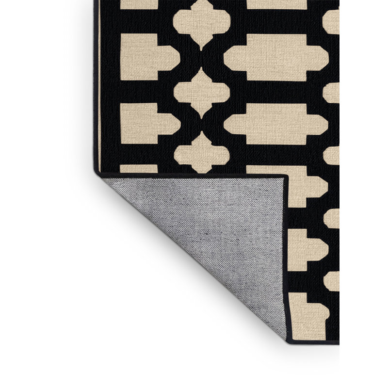 Tapis gris en treillis lavable à la machine, Carré 6 pi