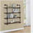 Black and retro oak 40-inch wall shelf-345015387