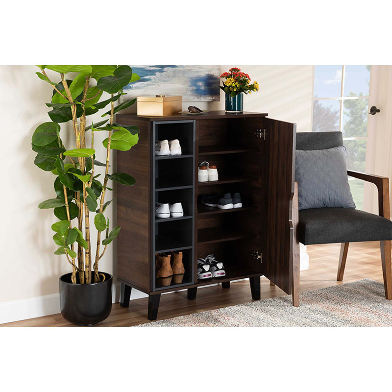 Armoire de rangement pour 15 chaussures, Marron foncé
