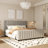 King Size Upholstered Bed With Sturdy Frame